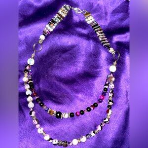 Handmade agate and moonstone necklace
